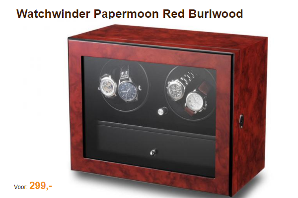 Watchwinder Papermoon Red Burlwood
