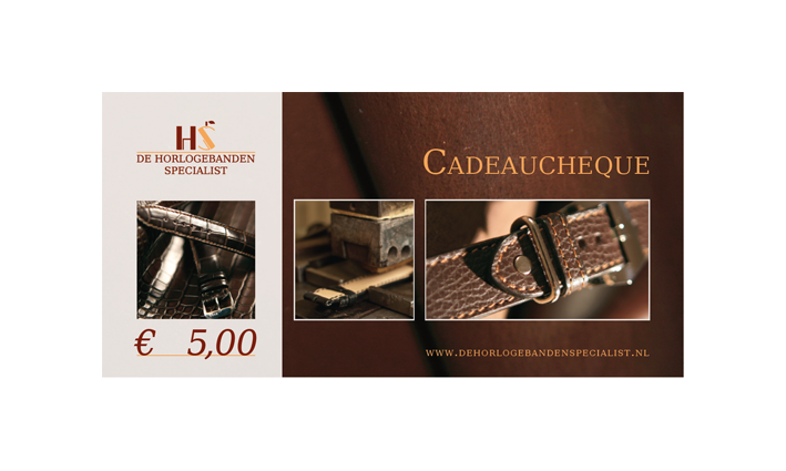 Cadeaucheque 5 euro | de Horlogebanden Specialist