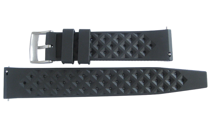 Horlogeband Tropical zwart | voor Rubber