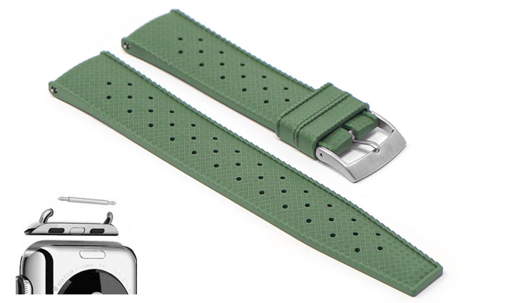 Horlogeband Tropical olivegreen | voor Apple watch 