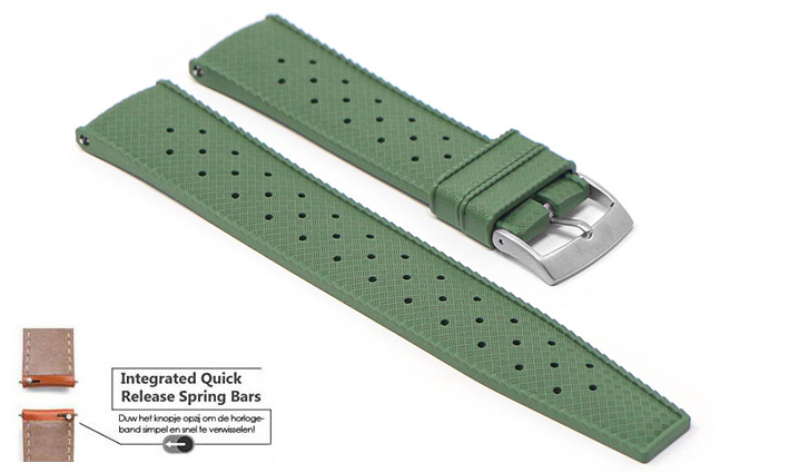 Horlogeband Tropical olivegreen | voor Pebble 