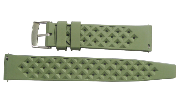Horlogeband Tropical olivegreen | voor Rubber