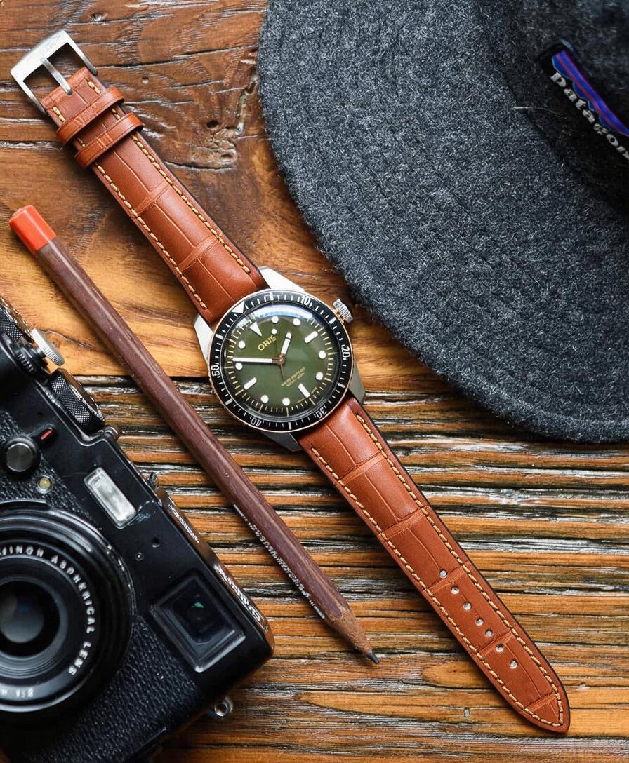 Horlogeband President cognac | Voor Baume & Mercier
