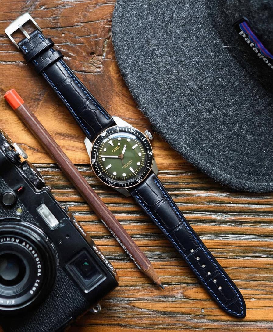 Horlogeband President donkerblauw | Voor Baume & Mercier