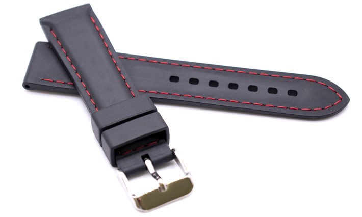 Horlogeband caoutchouc Bonetti | rood Stiksel