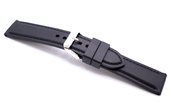 Horlogeband caoutchouc Bonetti | zwart Stiksel