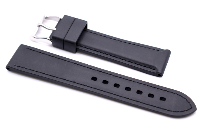Horlogeband caoutchouc Bonetti | zwart Stiksel