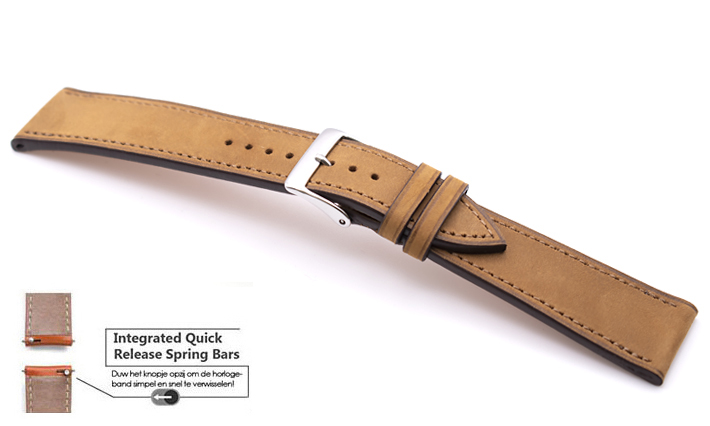 Horlogeband Mountain Nubuck cognac | voor Asus ZenWatch 