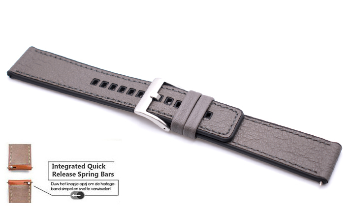 Horlogeband Toni grijs | voor Garmin horloge bandjes 