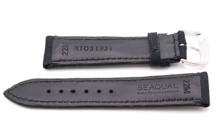 Horlogeband Seaqual zwart | voor Gerecyclede PET-flessen
