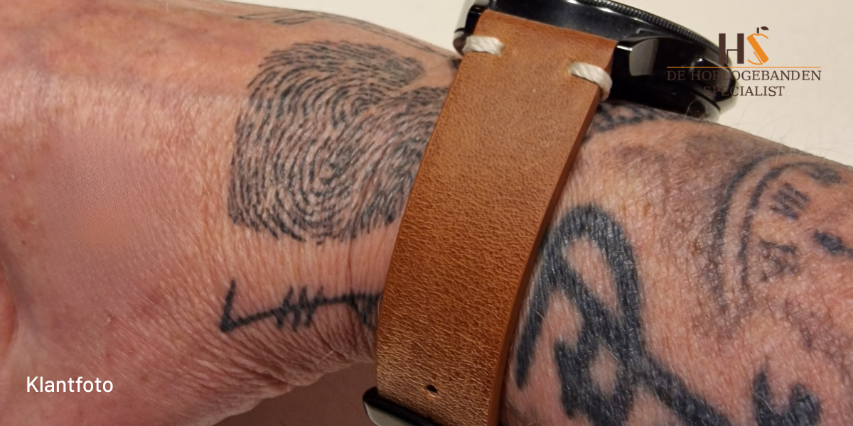 Horlogeband V band cognac | voor Fossil Q