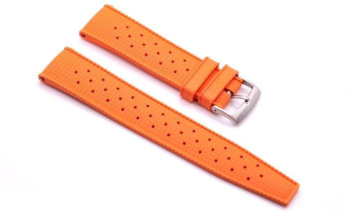 Horlogeband Tropical oranje | voor Rubber 