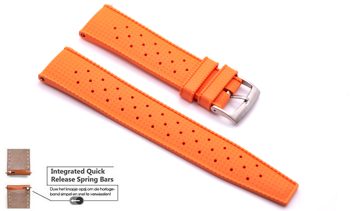 Horlogeband Tropical oranje | voor Fossil Q 