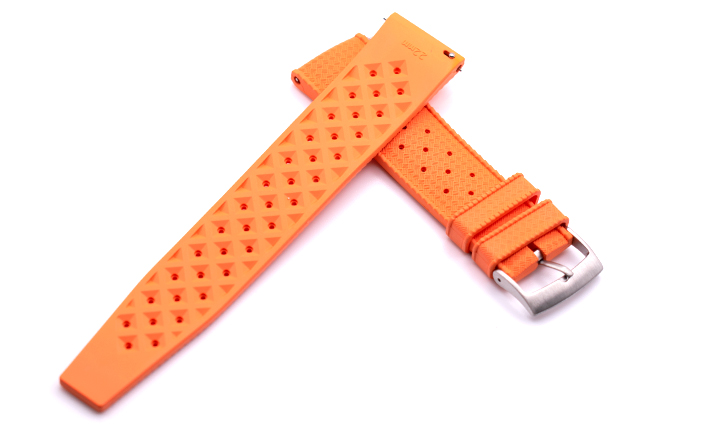 Horlogeband Tropical oranje | voor Rubber