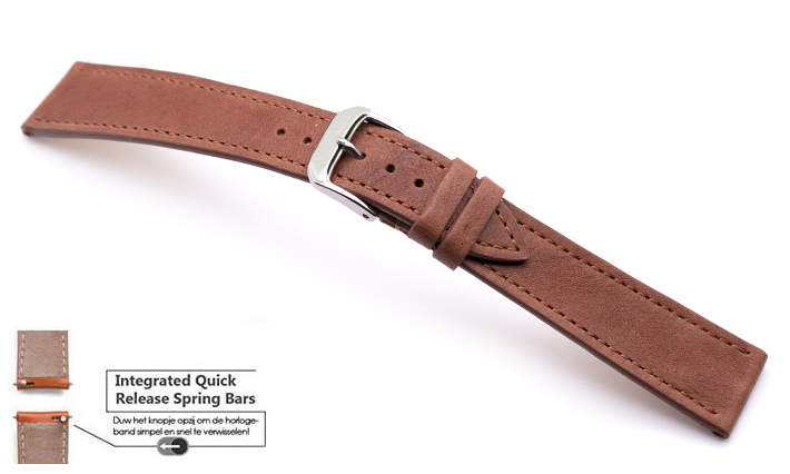 Horlogeband Hermes Leer Cognac | voor Quick Release