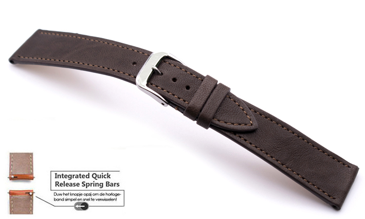 Horlogeband Hermes Leer donkerbruin | voor Quick Release