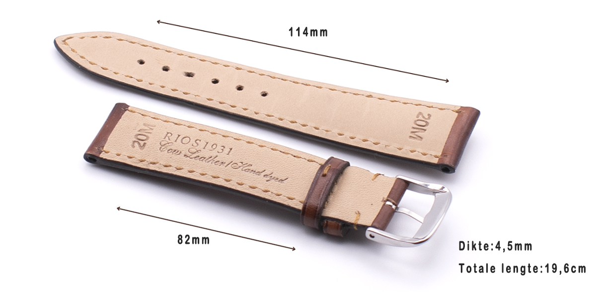 Horlogeband Two Tone mahagoni | voor Leer