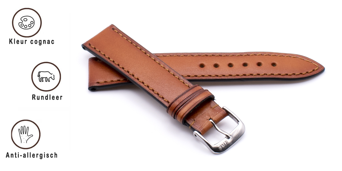 Horlogeband Two Tone cognac | voor Eberhard