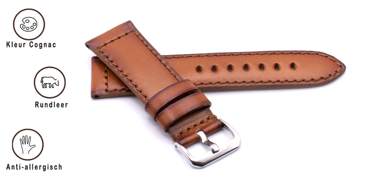 Horlogeband Firenze cognac Two Tone | voor Panerai