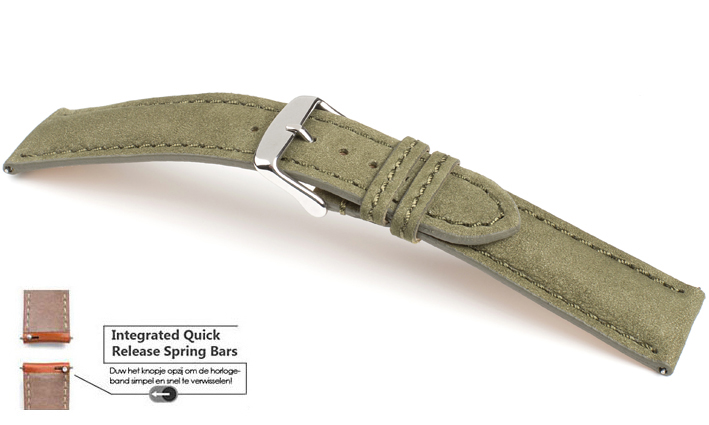 Horlogebandje Dakota olive | voor Quick Release