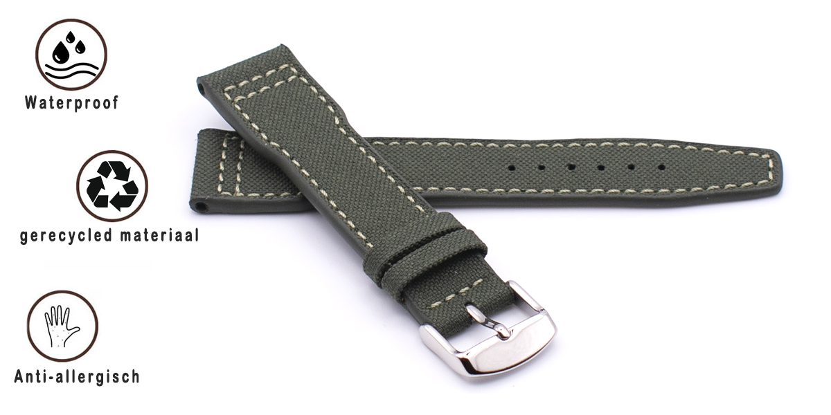Horlogeband Aquapilot Groen | voor Certina