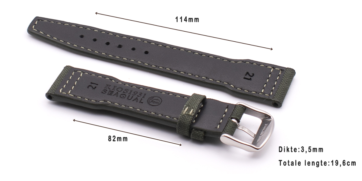 Horlogeband Aquapilot Groen | voor Certina