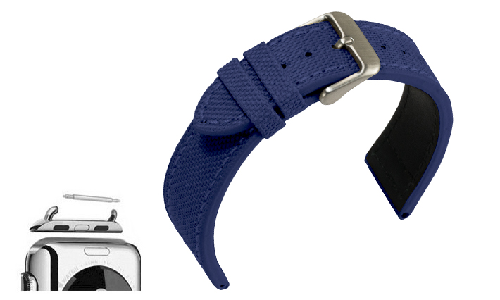 Horlogeband Canvas blauw | voor Apple watch