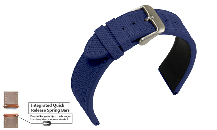 Horlogeband Canvas blauw | voor Cookoo