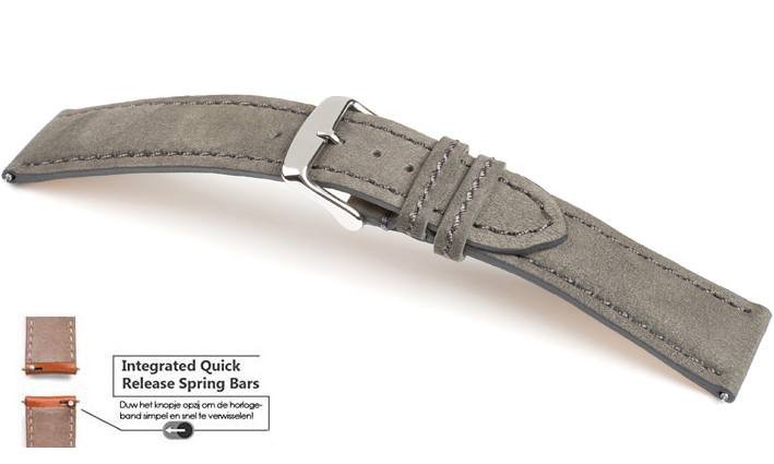 Horlogebandje Dakota grijs | voor Garmin horloge bandjes
