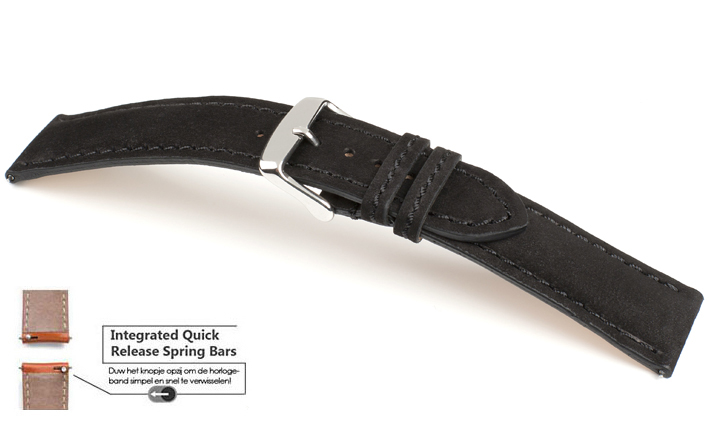 Horlogebandje Dakota zwart | voor Garmin horloge bandjes