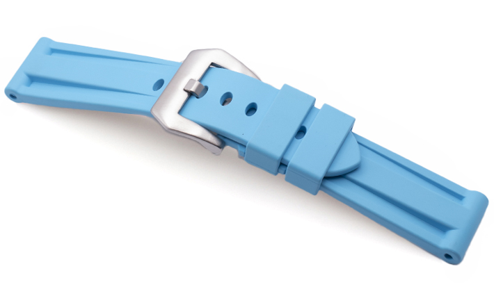 Horlogeband Rubber Panerai Style lichtblauw | voor Rubber 