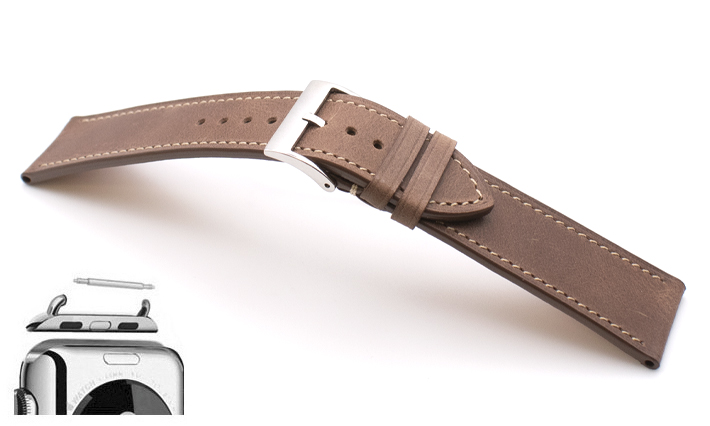 Horlogeband Italian Calf  Middenbruin | voor Apple watch