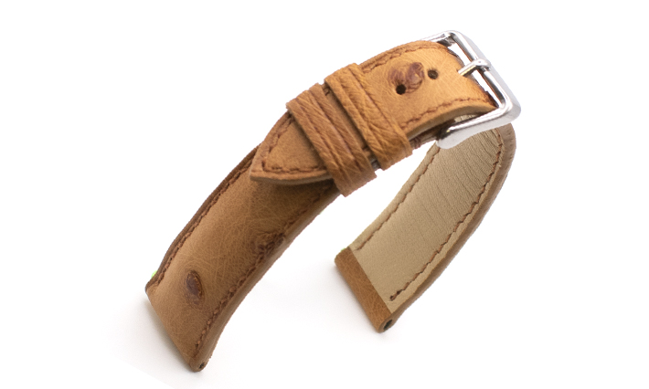 Horlogeband Handmade Struisvogel Honey | voor Maurice Lacroix