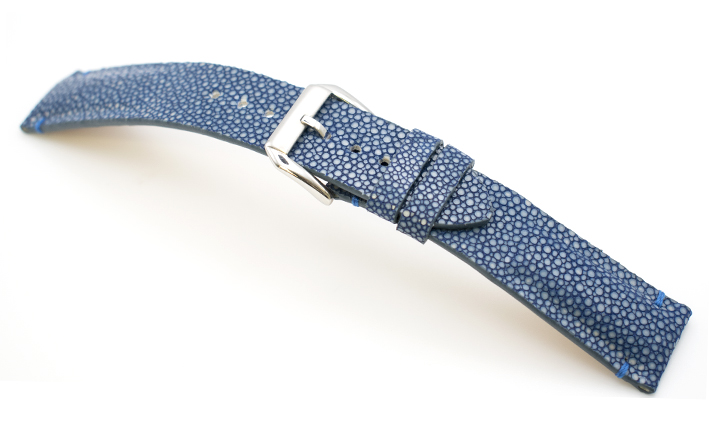 Horlogeband Handmade Stingray Blauw | voor Maurice Lacroix 