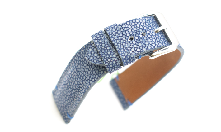 Horlogeband Handmade Stingray Blauw | voor Maurice Lacroix