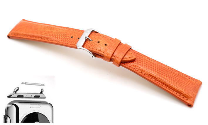 Horlogeband Lizzard Oranje | voor Apple watch 