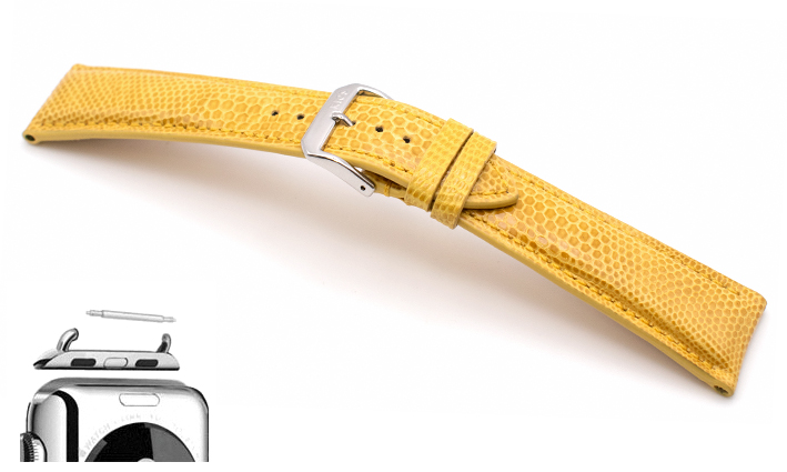 Horlogeband Lizzard Geel | voor Apple watch 