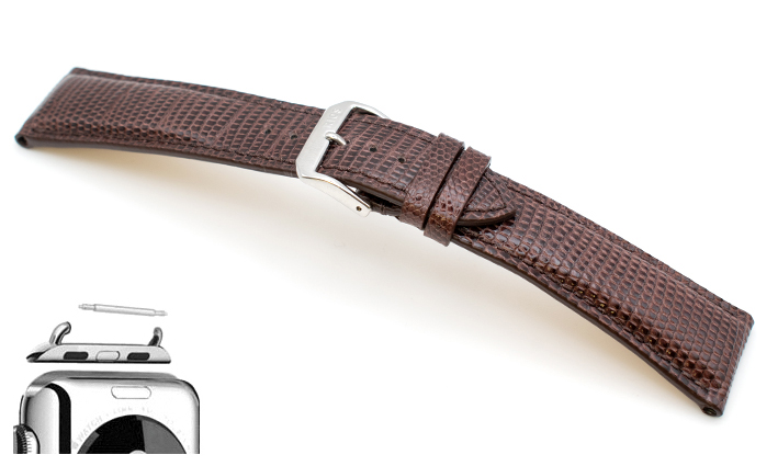 Horlogeband Lizzard bruin | voor Apple watch 