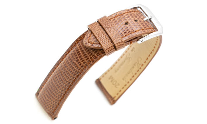 Horlogeband Lizzard cognac | voor Fossil