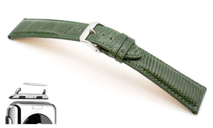 Horlogeband Lizzard groen | voor Apple watch 