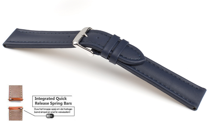 Horlogeband Basel TIT donkerblauw | voor Fossil Q 