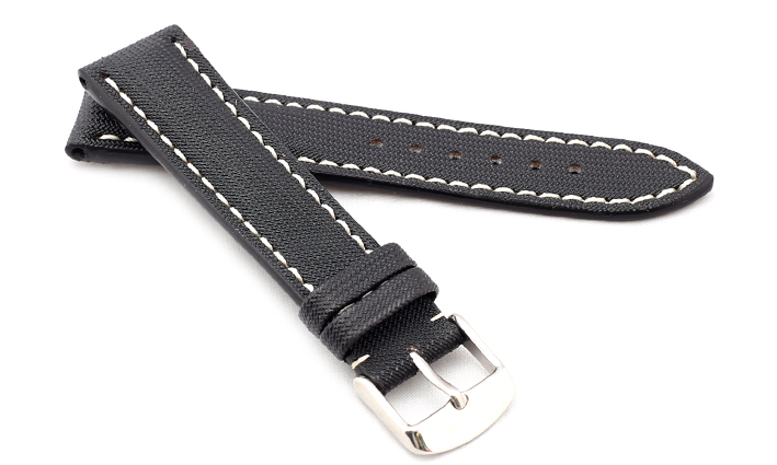 Horlogeband Bass zwart | voor Rubber