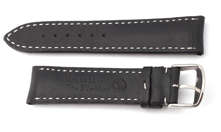 Horlogeband Bass zwart | voor Rubber