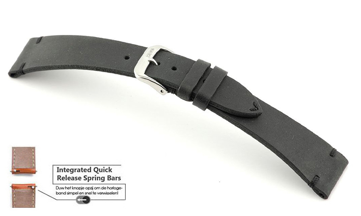 Horlogeband Walker zwart | voor Quick Release 
