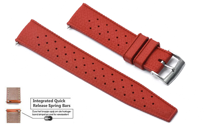 Horlogeband Tropical rood | voor Garmin horloge bandjes 
