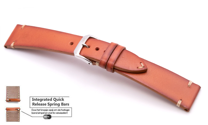 Leren horlogeband met quick release