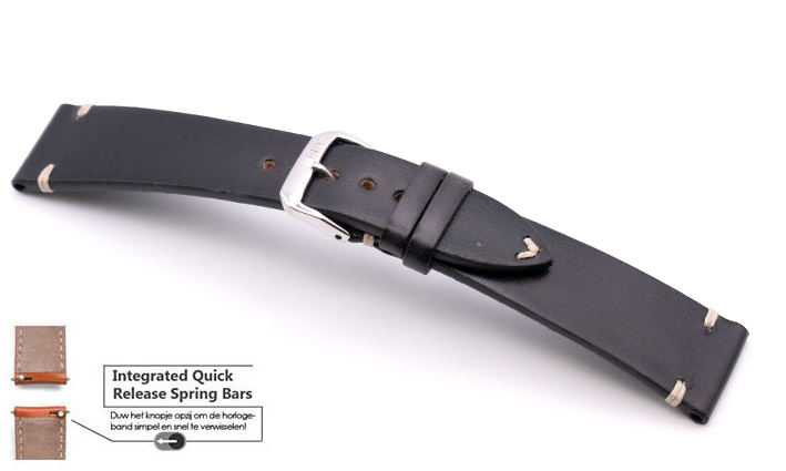 Leren horlogeband met quick release