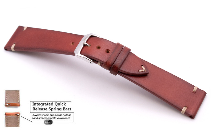 Leren horlogeband met quick release
