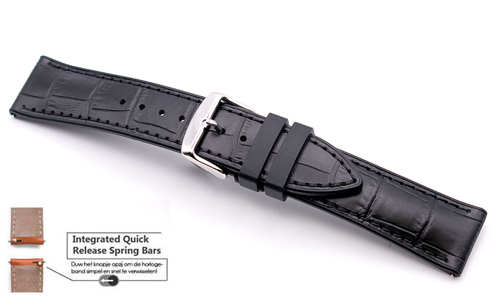 Leren horlogeband met quick release