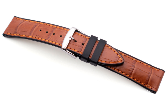 Leren horlogeband grijs 